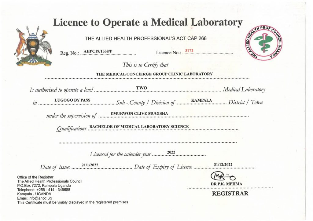 TMCG Lab Operating License 2022