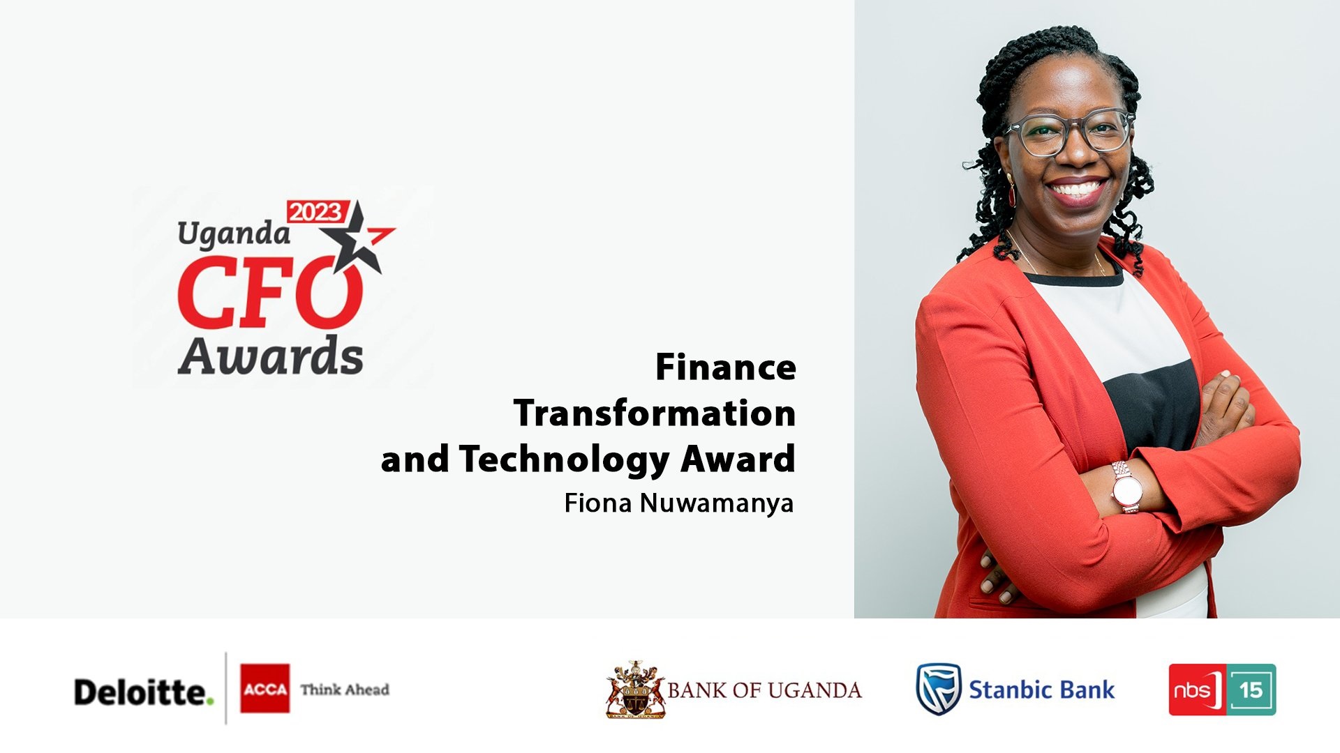 Fiona Nuwamanya Winner, Finance Transformation and Technology Award